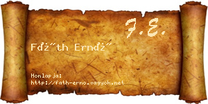 Fáth Ernő névjegykártya