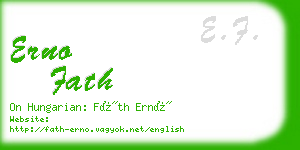 erno fath business card